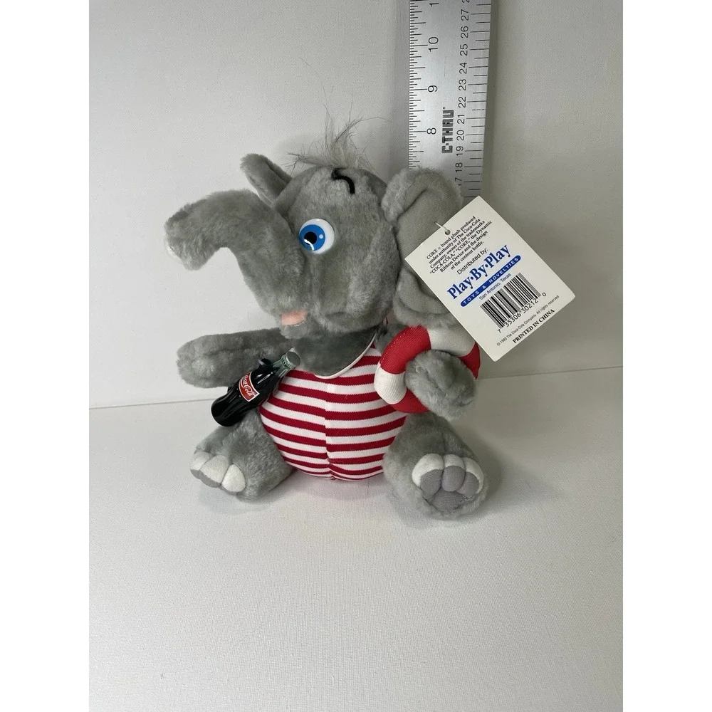 Coca Cola Brand Plush Elephant Holding Coke Bottle‎ Plush Collection w/Tag 1993